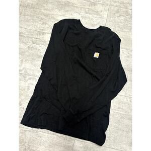 Mens Black Carhartt Loose Fit Long Sleeve Tshirt